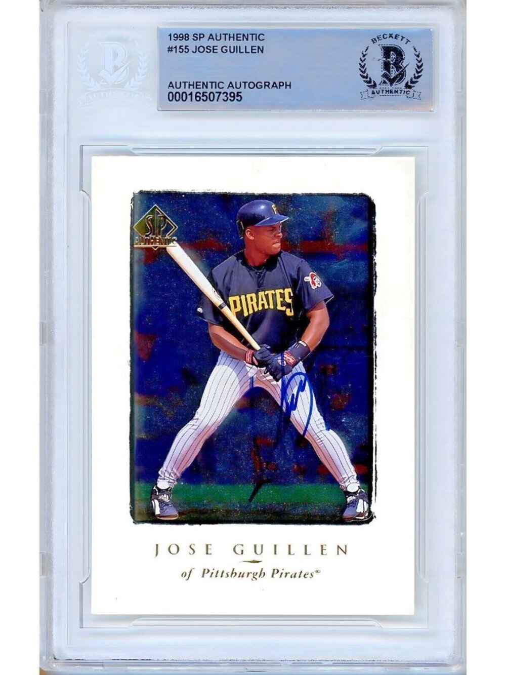 Jose Guillen Signed 1998 SP Authentic #155 Pirates Beckett BAS Slabbed Auto MLB
